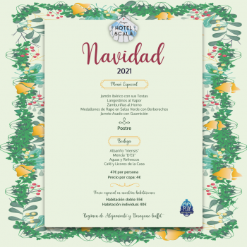 Celebra tu cena o comida de navidad en grupo en el Hotel Scala