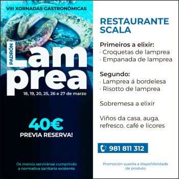 El Hotel Scala se suma a las VIII Xornadas Gastronómicas de la Lamprea en Padrón