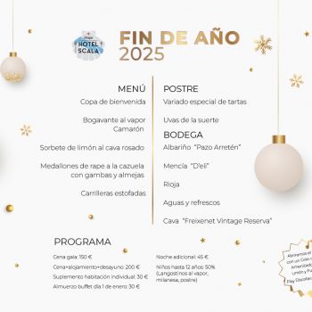 Despide o 2025 e recibe o 2026 no Hotel Scala en Padrón